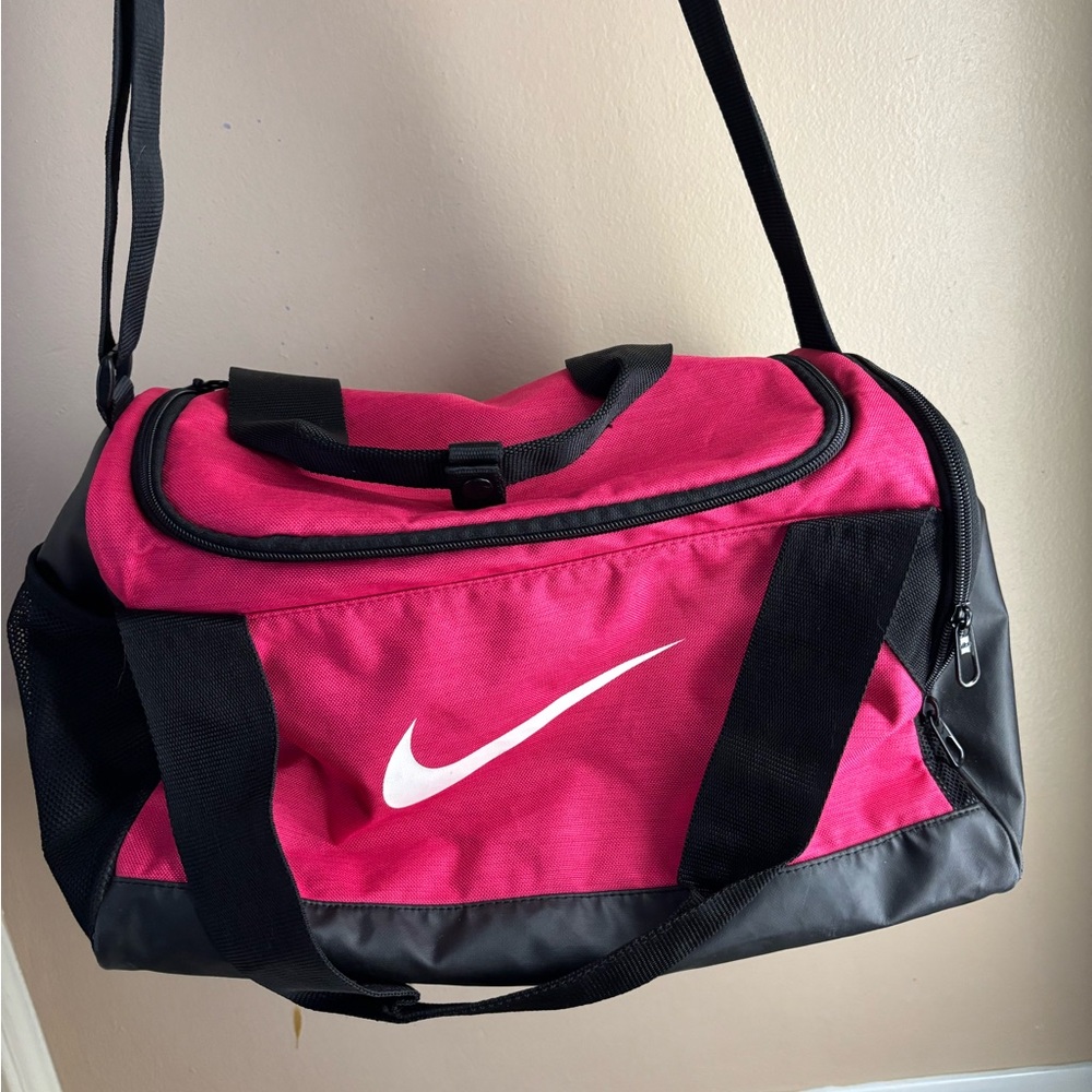 Nike Pink and Black Duffle Bag